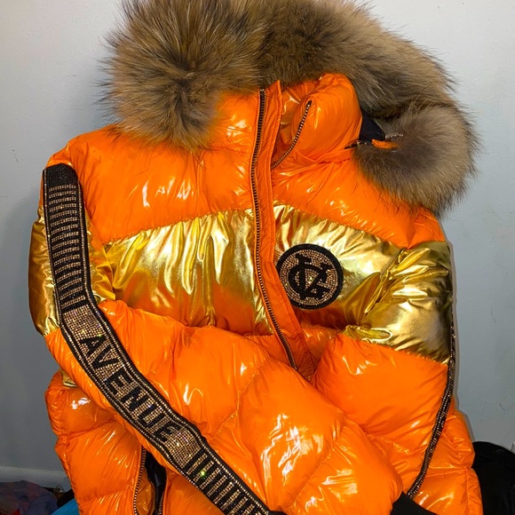 George V Orange Puffer Jacket 